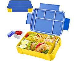 Broodtrommel Kind met Vakken – Bento Lunchbox voor Kinderen – Lekvrij & Duurzaam – Snackbox voor School, Peuters & Uitjes – Jongens & Meisjes