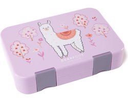 Broodtrommel kinderen met vakken - BPA-vrij- lunchbox - bentobox - broodtrommel - snackbox met scheidingsvakken - lunchbox - kleuterschool- school-brooddoos - lama
