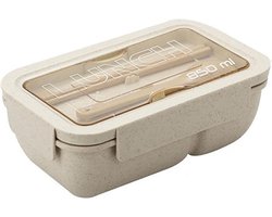 Broodtrommel lunchbox school bentobox volwassenen met vakken snackbox lunch lunchbox snackbox broodtrommels kinderen kleuterschool ontbijtbox boterbrooddoos voedseldoos bentobox beige