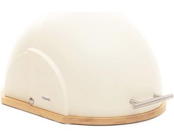 Broodtrommel met metalen deksel - Vers houden - 1 stuk - Zwart - Metaal - 37 x 26 x 22 cm