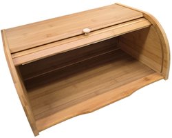 Broodtrommel Met Rolluik - Bamboe Houten Brooddoos Met Schuifdeksel - Broodtrommel - Brood Bewaren En Vers Houden