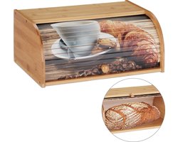 broodtrommel met schuifdeksel - 17 x 40 x 27 cm - bamboe