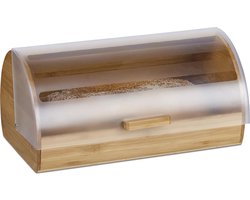 broodtrommel met schuifdeksel - 19 x 38 x 26 cm - brood bewaardoos - bamboe