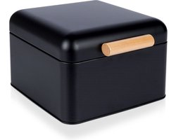 Broodtrommel Metaal Zwart 22x20x14 cm - Doos - Box