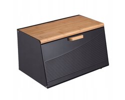 Broodtrommel - Vershouddoos - Bamboe/RVS - Zwart