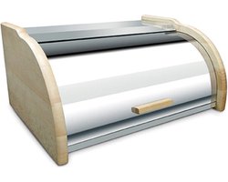 Broodtrommel - - Voor 2 broden - Vershouddoos - Zilver