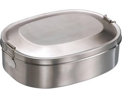 Broodtrommel voor kinderen en volwassenen - RVS lunchbox - 18x6x14