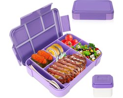 Broodtrommel voor kinderen met vakken, 1330 ml, lekvrije lunchbox, geschikt voor school, picknick, reis-lunchbox, geschikt voor volwassenen, meisjes en jongens