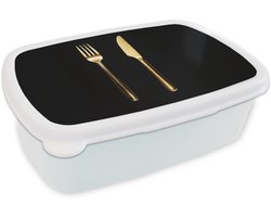 Broodtrommel Wit - Lunchbox Bestek - Goud - Mes - Vork - Brooddoos 18x12x6 cm - Brood lunch box - Broodtrommels voor kinderen en volwassenen