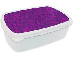 Broodtrommel Wit - Lunchbox Vloeiend - Olie - Verf - Texturen - Fel paars - Brooddoos 18x12x6 cm - Brood lunch box - Broodtrommels voor kinderen en volwassenen