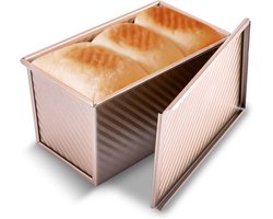 Broodvorm met deksel - Broodvorm - Voor het bakken van brood - Met deksel - Voor het bakken van brood - Goud