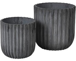 Broste Copenhagen bloempotten set van 2 Fiberclay - 37 x 37 cm