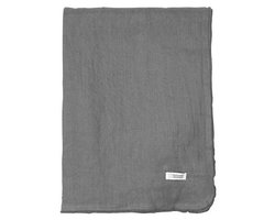 Broste Copenhagen chique linnen tafellaken tafelkleed Gracie in de kleur Dark Shadow - donker grijs 160 x 200 cm
