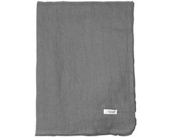Broste Copenhagen chique linnen tafellaken tafelkleed Gracie in de kleur Dark Shadow - donker grijs 160 x 300 cm