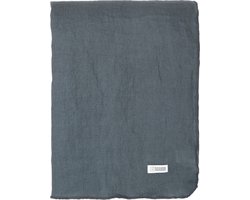 Broste Copenhagen chique linnen tafellaken tafelkleed Gracie in de kleur Petrol blue 160 x 300 cm