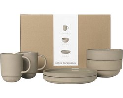 Broste Copenhagen Nordic Bistro servies set ontbijt - 2 bekers - 2 ontbijtborden - kommen