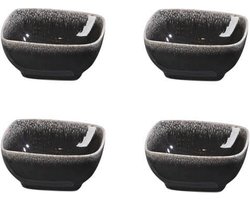 Broste Copenhagen Nordic Coal servies - set van 4 kleine vierkante schaaltjes 7,5 cm - Bowl Square