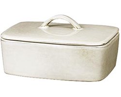 Broste Copenhagen Nordic Sand servies botervloot L 12 x B 15 x H 5,5 cm - Buuter bowl with lid