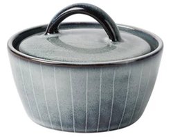 Broste Copenhagen Nordic Sea pot met deksel Bowl with Lid Soft Blue, Reactive glazed stoneware Ø8 x H6 cm
