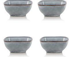 Broste Copenhagen Nordic Sea Servies set van 4 vierkante schaaltjes L 7,5 x B 8 x H 4 cm - Bowl Square