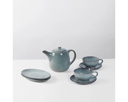 Broste Copenhagen Nordic Sea servies Tea For Two - Theepot 2 schalen en 2 x kop en schotel