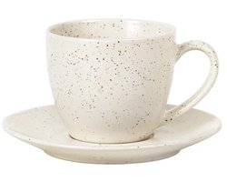 Broste Copenhagen Nordic Vanilla Servies kop en schotel voor koffie Ø14 x H8,8 cm Cup with saucer