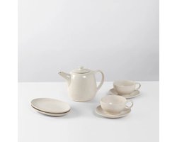 Broste Copenhagen Nordic Vanilla Servies Tea For Two set Theepot 2 x kop en schotels en 2 schalen