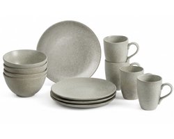 Broste Copenhagen Ontbijtset Nordic Marsh 12-delig / 4 personen - 4 ontbijtborden, 4 kommen en 4 kopjes