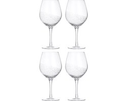 Broste Copenhagen - Rood wijnglas Bubble - Clear glass
