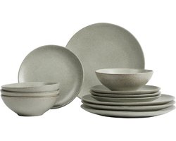 Broste Copenhagen Serviesset Nordic Marsh 12-delig / 4 personen - 4 dinerborden, 4 ontbijtborden en 4 kommen