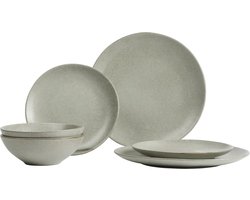 Broste Copenhagen Serviesset Nordic Marsh 6-delig / 2 personen - 2 dinerborden, 2 ontbijtborden en 2 kommen