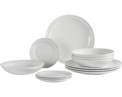 Broste Copenhagen Serviesset Stevns 12-delig / 4 personen - 4 dinerborden, 4 ontbijtborden en 4 diepe borden