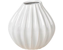 Broste Copenhagen - Vaas met relief 'Wide' - Ivory