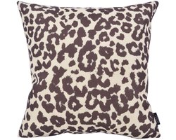 Brown Leopard Kussenhoes | 45x45 cm | Katoen/Linnen | Sierkussenhoes | NOVÉE