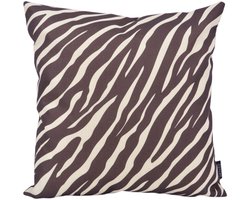 Brown Zebra Kussenhoes | 45x45 cm | Katoen/Linnen | Sierkussenhoes | NOVÉE
