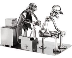 BRUBAKER Schroefmannetje tatoeëer- handwerk ijzeren figuur metalen mannetje - metalen figuur cadeau-idee voor tatoeëerders en tattoo-fans - tattoo cadeau