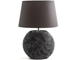 BRUBAKER Tafel- of bedlampje Zen Garden antraciet grijs - keramische voet in tweekleurige, matte afwerking - 38 cm hoogte