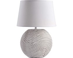 BRUBAKER Tafellamp of bedlamp - Zen Garden Wit - Lampvoet van keramiek in tweekleurige matte afwerking - 38 cm hoog