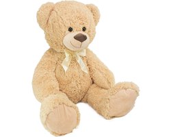BRUBAKER - XXL Beige Knuffel Beer - Teddybeer - 100cm - Knuffels - Pluche - Beer 100cm - Hoge kwaliteit Knuffeldier - Teddybear Groot - Knuffelbeer - Valentijn Cadeau
