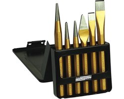 Brüder Mannesmann Doorslag- en beitelset in metalen box