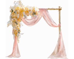 Bruiloft dwarsbehang vrije hand decoratie voor bruiloftsboog & trouwboog hemelbed gordijnen gordijn voor raamdecoratie van chiffon stof (roze)