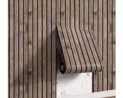 Bruin 3D Zelfklevend Schuimbehang met Houtstructuur – Waterdicht, Geluiddempend & Op Maat Snijdbaar Muurpaneel voor Woonkamer, Slaapkamer, Restaurant of Plafondrenovatie