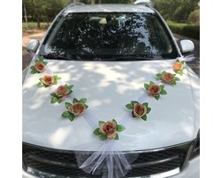 Bruin Linten met vlinders voor bruiloftsauto's - feestelijke autodecoratie - sfeervolle versiering voor bruiloften en andere feesten