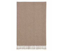 Bruin Plaid 150 x 125 cm – Zachte Katoenen Woondeken van Gerecycled Materiaal – Decoratieve Bankdeken voor Woonkamer, Slaapkamer en Tuin – Bruin