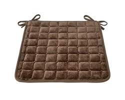 Bruin vierkant flanellen stoelkussen zitkussen stoel met anti slip en striklinten zacht kussen voor eetkamer stoel kantoor stoel en woonkamer gebruik