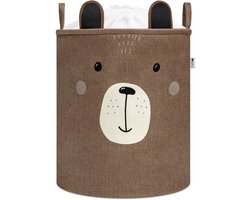 Bruine Beer Hoofd - Speelgoedopbergmand - XXL Waterdichte Opbergbox - Polyester Kist - 63 Liter - 40x40x50 cm - Speelgoedmand - Wasmand - Sipo