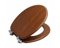 Bruine MDF Toiletzitting met Soft-Close Functie - Bisk 08221