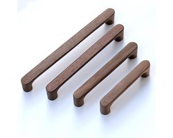 Bruine natuurlijke walnoot houten meubelgrepen 128 mm 5 stuks