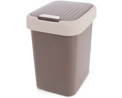 Bruine plastic afvalbak 12 liter