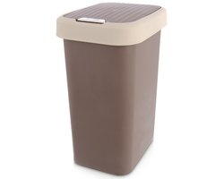 Bruine plastic afvalbak 25 liter